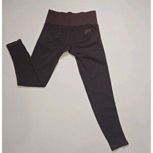 Pursue Fitness Move Seamless Womens Leggings Burgundy Grey Size Large Striping E